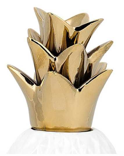 Figurină Ananas din Ceramică Albă, Beliani