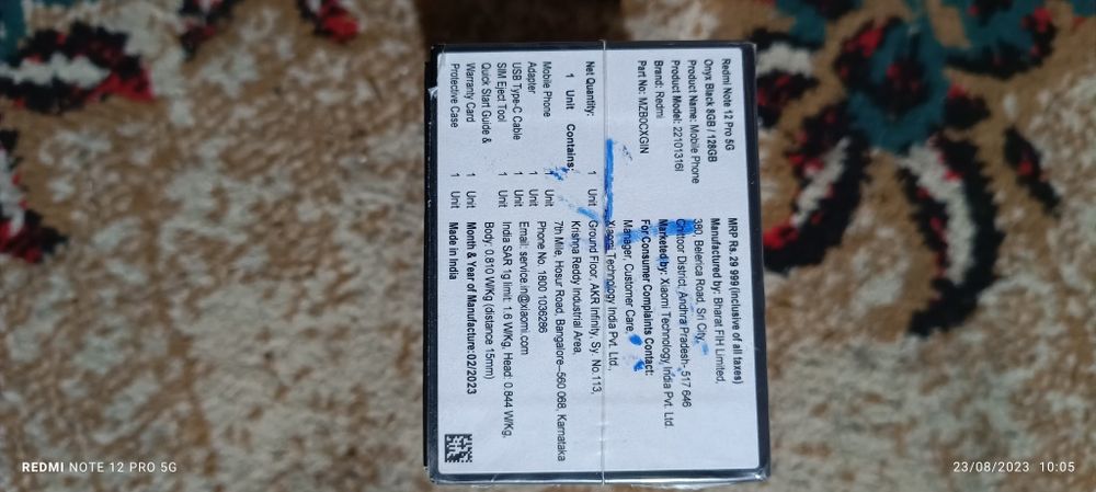 Mi redmi not 12pro 5G 8+8/128