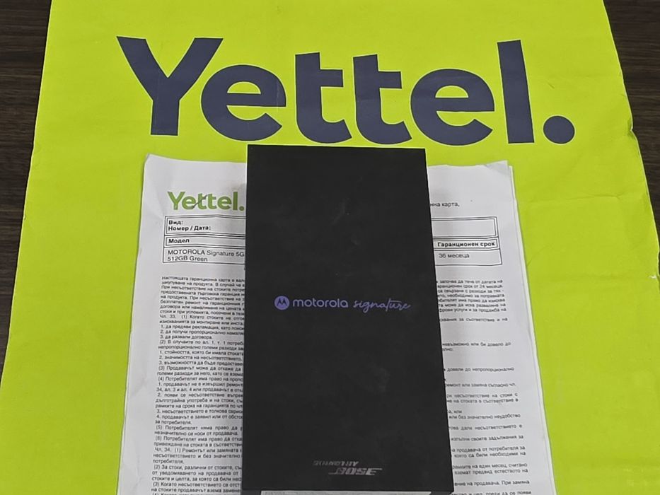 КАТО НОВ 512GB Motorola Signature Yettel Гаранция 3г. 2029 Martini Olive Gold