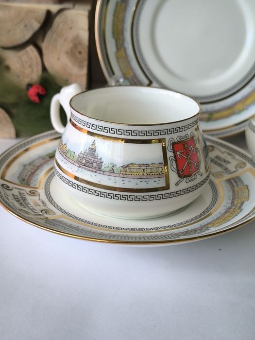 Руски порцелан ЛФЗ двоен сет за кафе