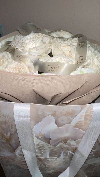 Цветы букет белых роз от Celin