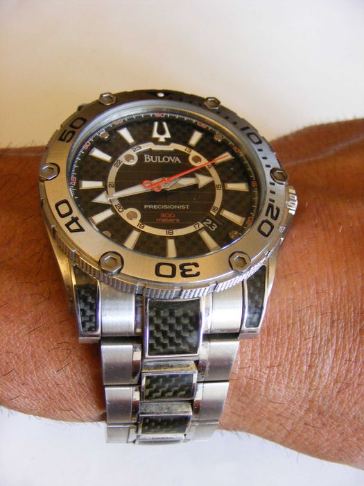 Bulova Precisionist Champlain Watch 300 Meters Carbon