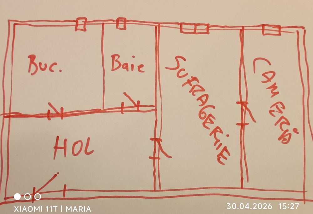 Schimb apartament 2 camere Oltenita,judetu Calarasi cu camera de camin  Brasov