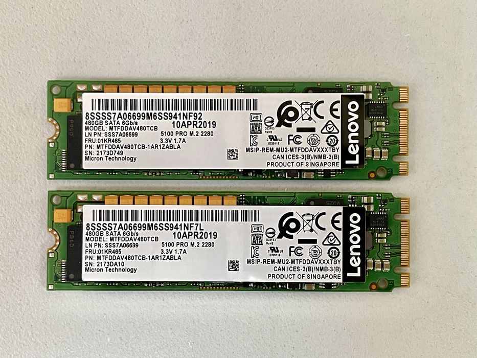 SSD M2 sata 480gb сервер MTFDDAV480TCB