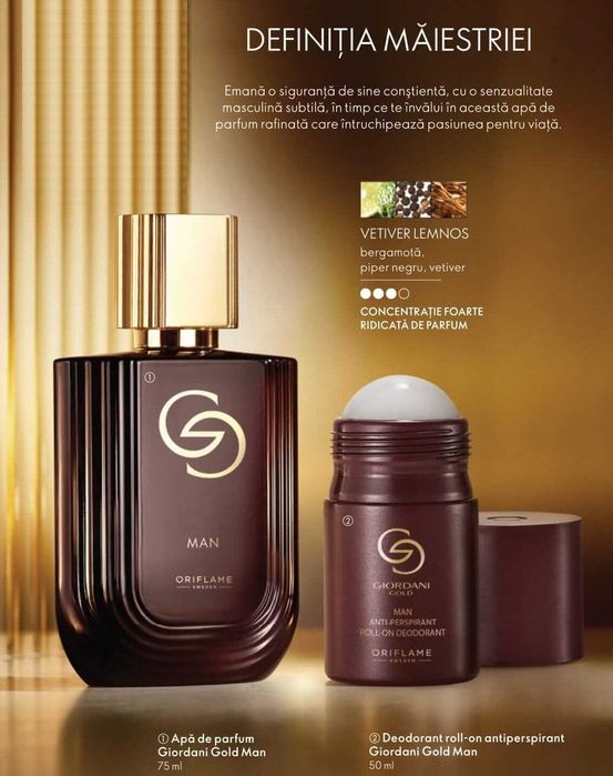 Set Giordani Gold Man Oriflame ( apă de parfum + roll-on )