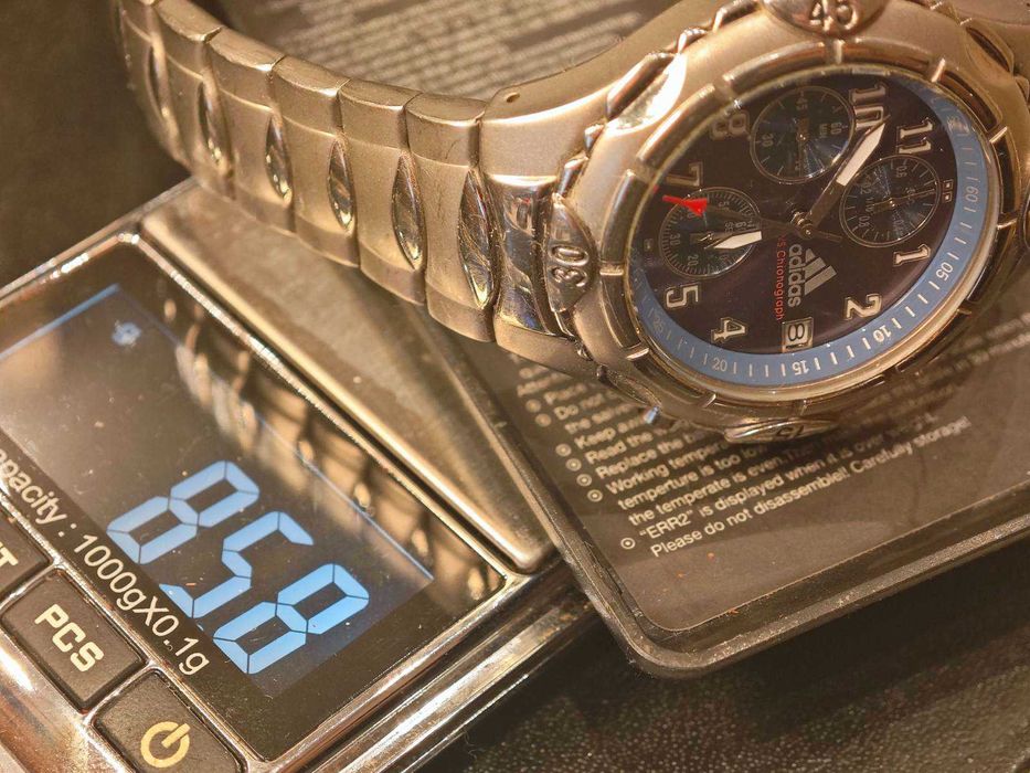 Мъжки часовник Adidas, 40 мм титан, кварц, дата, хронограф, запазен