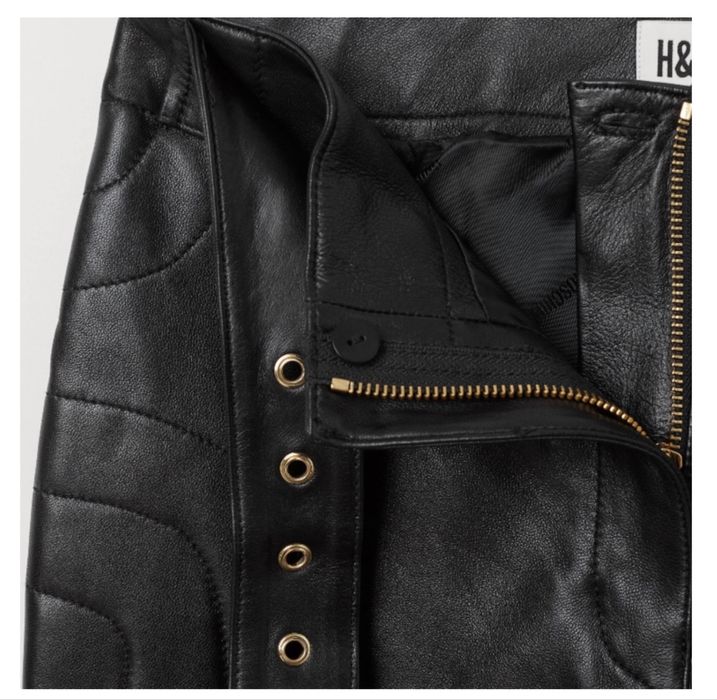 Кожаные брюки Moschino и h&m.