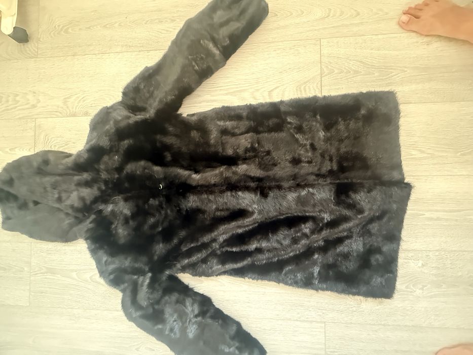 Норковая шуба с капюшоном