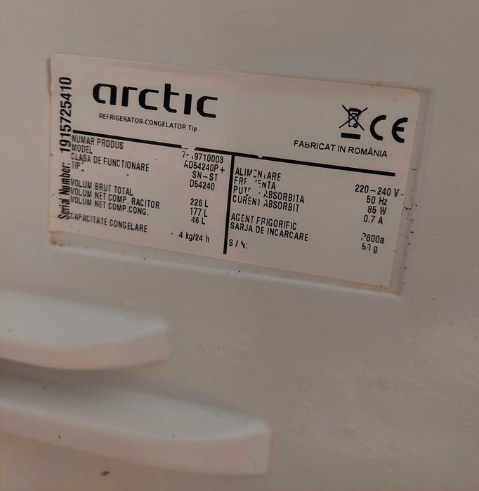 Frigider ARTIC 220L   117L+46L congelator