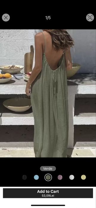 Rochie lunga cu bretele si decolteu la spate cu snur