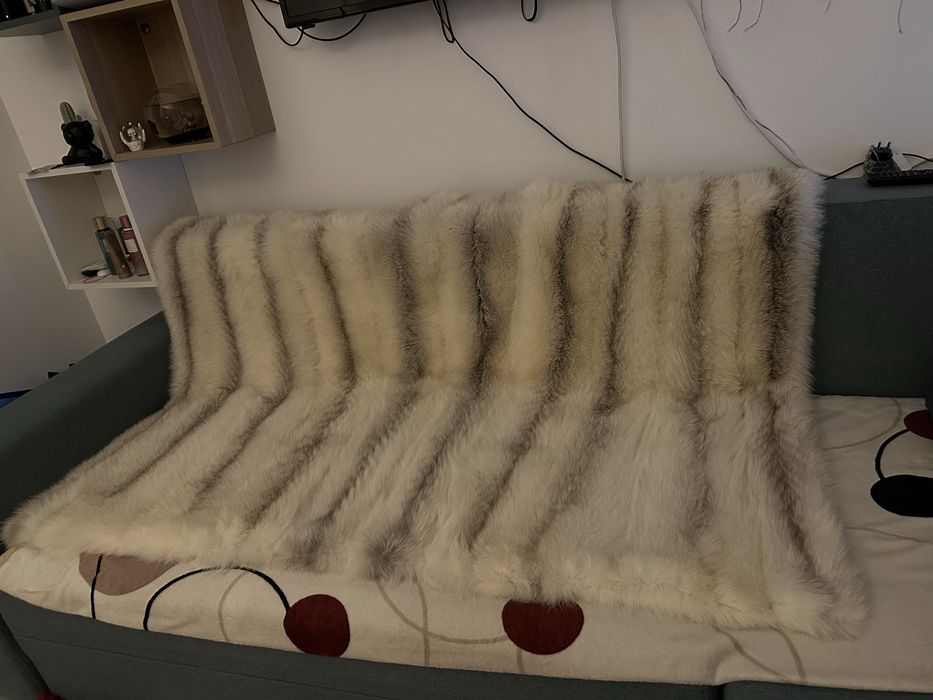 Cuvertură blană naturală vulpe