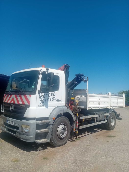 Услуги със самосвал с кран! Услуги с комбиниран багер!