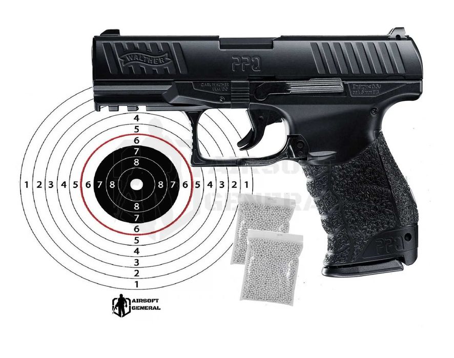Set pistol airsoft Walther Propulsie ARC cu 1000 bile cadou si tinte