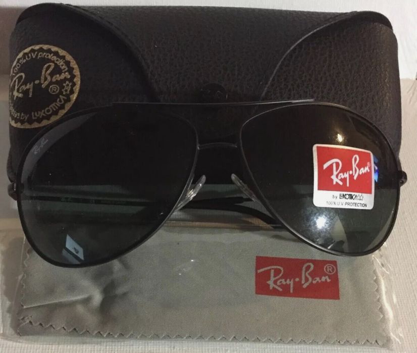 Rayban Aviator Matte Black Classic Green