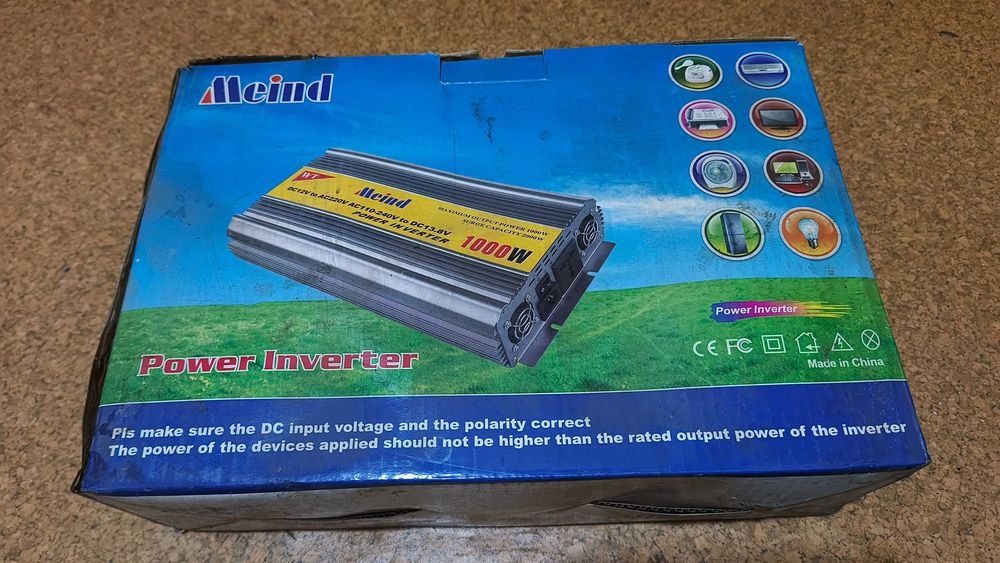 Инвертор Meind 1000W 12V → 220V (2000W surge) с зарядкой аккумулятора