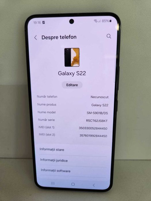 Samsung S22 5G 8/128Gb (Ag8 Tudor1/B73760) – Garantie 2 Ani!