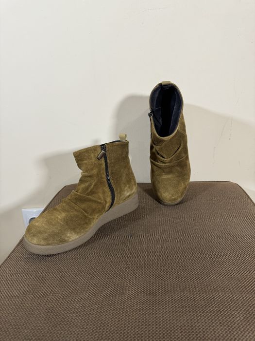 Ghete de catifea kaki marimea 38 de dama