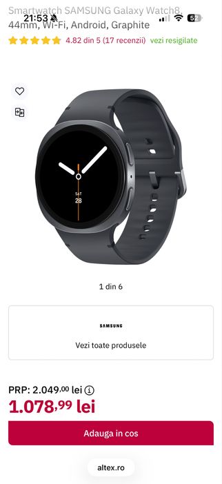 Samsung Watch 8 black 44mm / BT • NOI / SIGILATE •