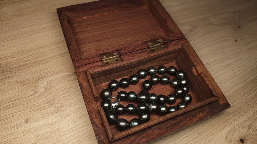 Tahitian черни перли 10-12 mm + 14K злато (585)