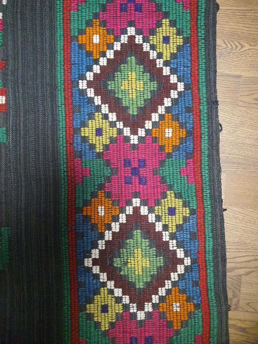 Covor tradițional oltenesc autentic cusut pe panzacu lână–2.5m x 1.29m