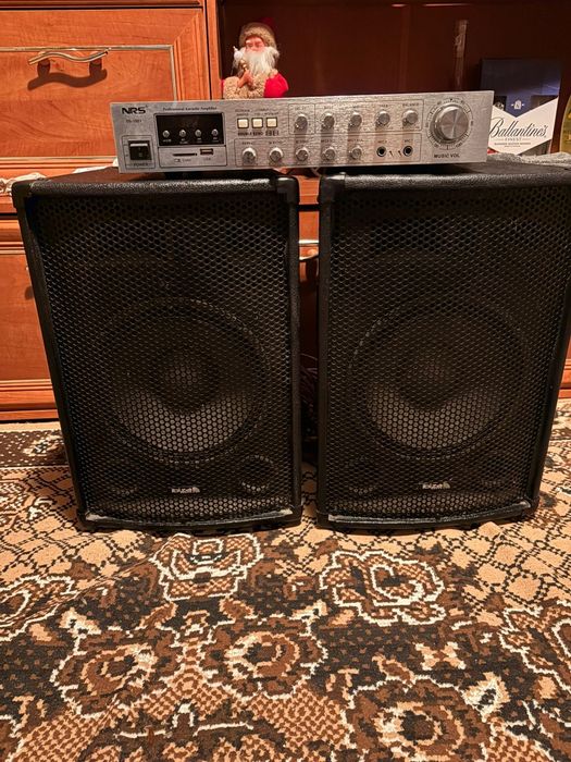 Boxe IBIZA 300W,amplificator, stativ și microfon