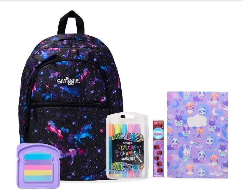 Ученическа раница Smiggle с аксесоари Еднорог Динозавър Топка