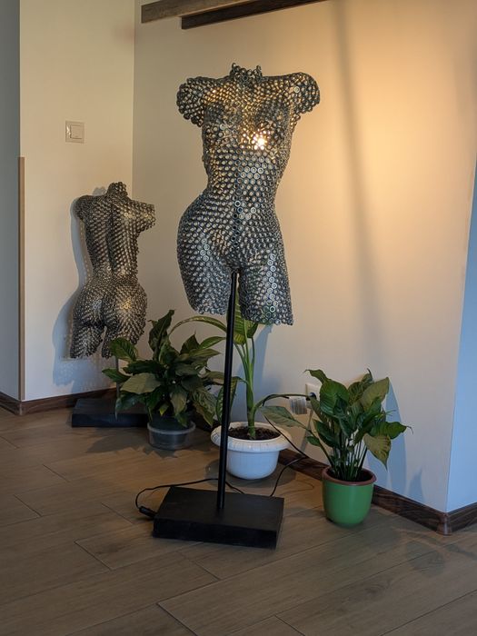 Candelabru bust dama lucrat manual Unicat