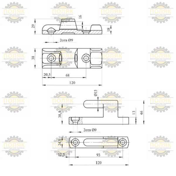 Петля борта 120мм