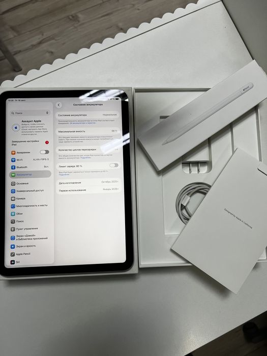 iPad A16, 256 gb. Серебристый. 98%