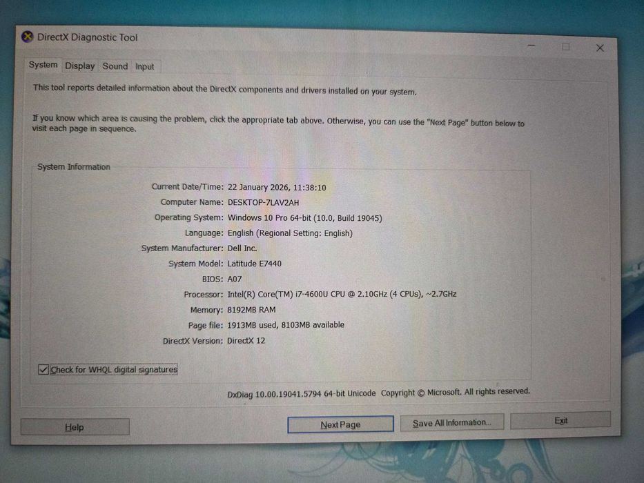 Laptop Dell Latitude E7440 i7