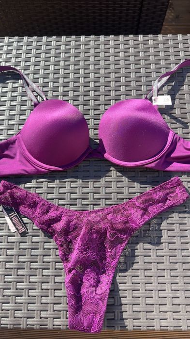 сутиен и прашки, комплект на Victoria's Secret, диамантени презрамки