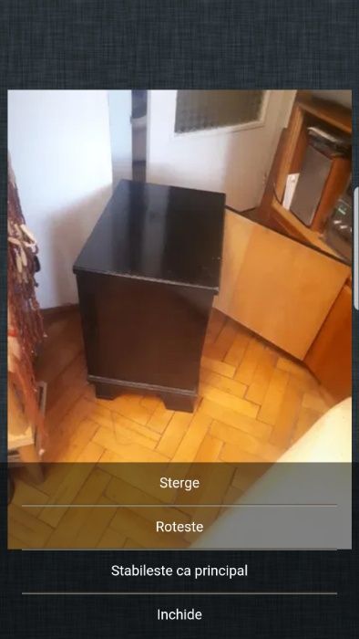 2 noptiere neagre din lemn masiv