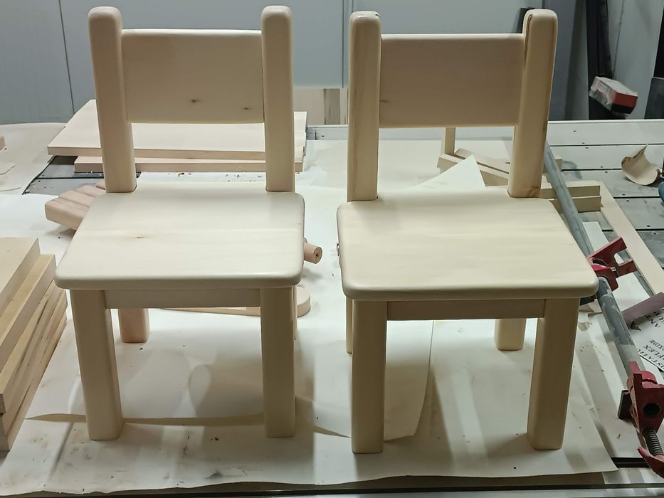 Scaun pentru copii din lemn masiv de tei finisat ecologic