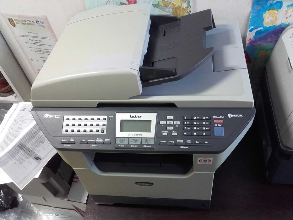 Отличен! Лазерен принтер, скенер и копир 3 в 1 Brother MFC 8460N с дуплекс, ADF и мрежа