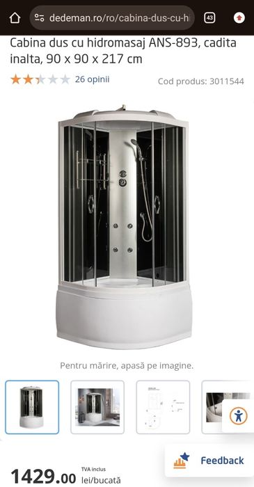 Cabina de duș cu hidromasaj și cada