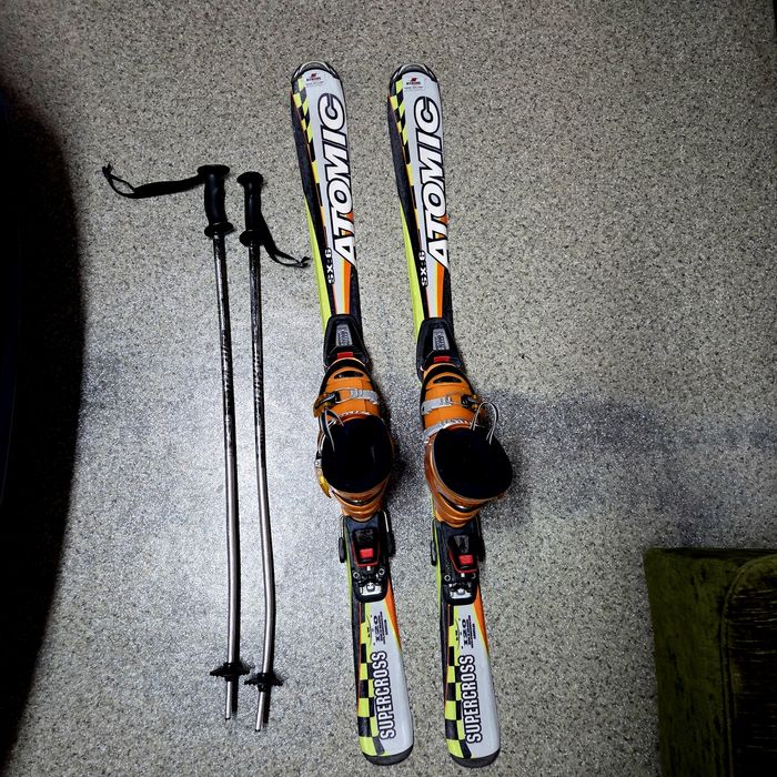 Schiuri + clăpari + bete copii Atomic 120cm/Rossignol/Solomon