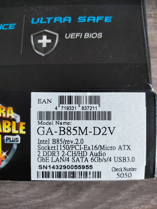 Материнская плата Gigabyte b85m-d2v