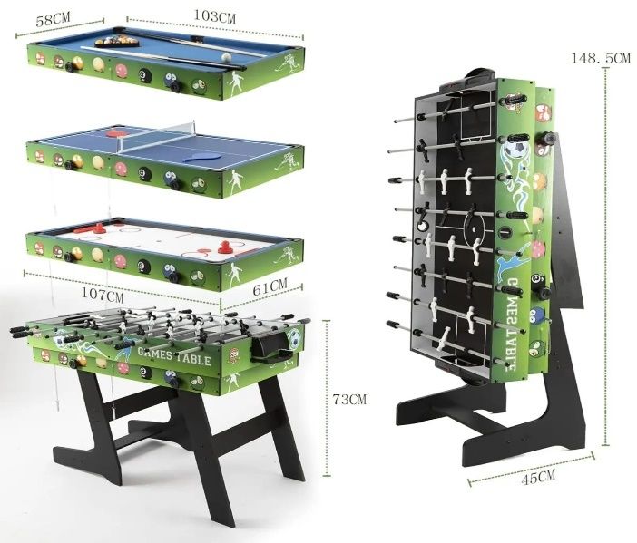 Игра 4 в 1 джаги, билярд, пинг-понг, въздушен хокей SC0062GN-A