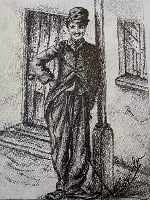 Картина -Графика "Чарли Чаплин"