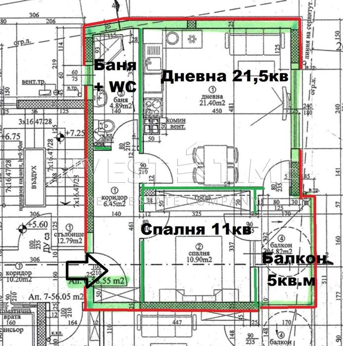 Продава се Двустаен апартамент в Варна, Базар Левски - 72 кв.м за 1791 €/кв.м - Снимка #1