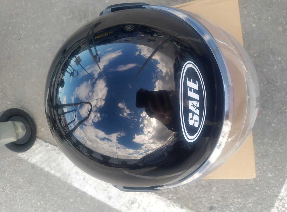 Шлем, каска за мотор скутер мотопед с визьор FYZE сива, черна,