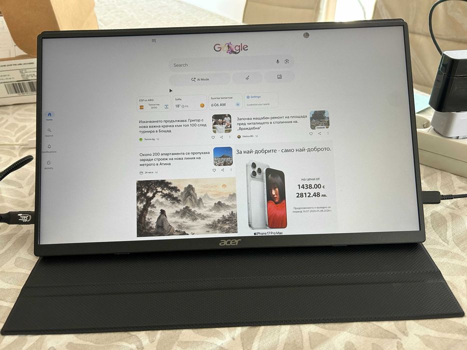 Като Нов! - Acer PM161QT преносим монитор 15.6”