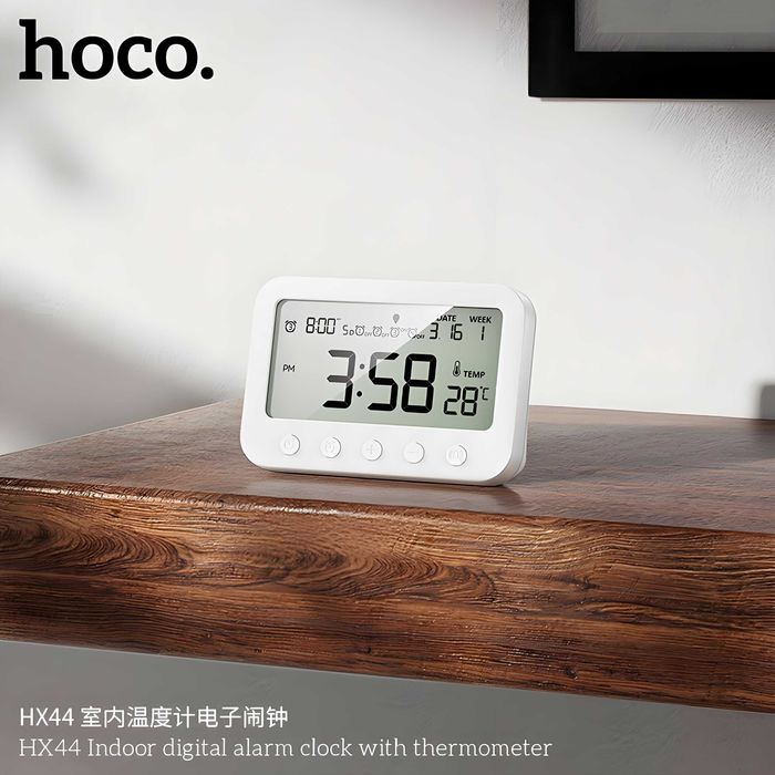 Hoco HX44 Электронный будильник с термометром и LCD-дисплеем