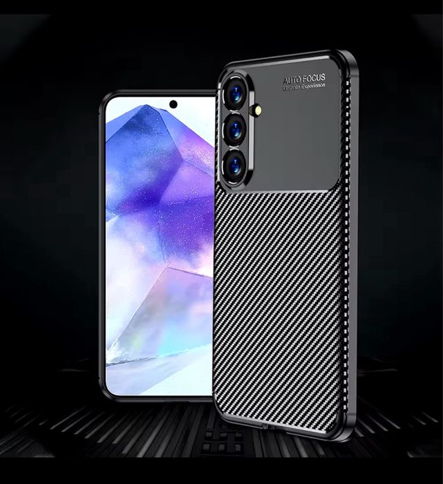 Husa Carbon Din Silicon Neagra - Samsung S20 S21 S23 S24 FE