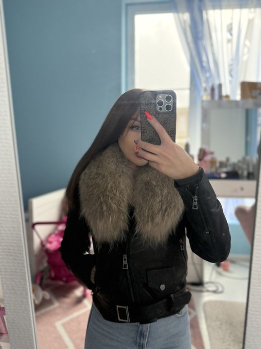 Дамски яке естествена кожа с лисица