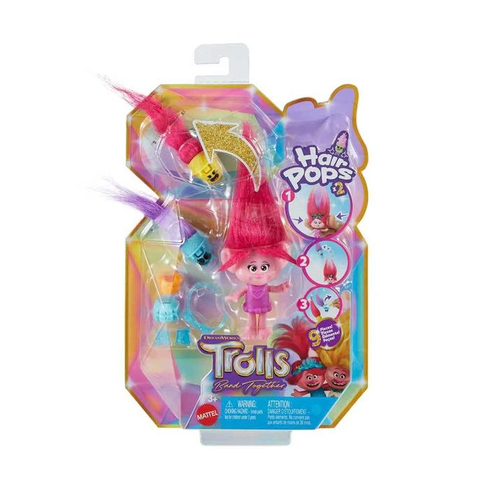 Тролче Poppy с аксесоари Trolls Мини фигурка HAIR POPS