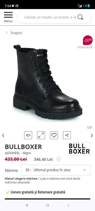 Ghete de piele naturală căptușite termic Bull Boxer