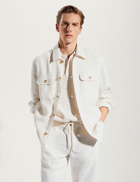 MANGO. 100% лён. Куртка-рубашка. Испания