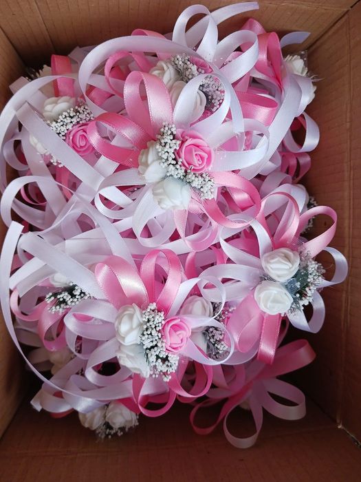 Сватбени гривни с тюл и перли