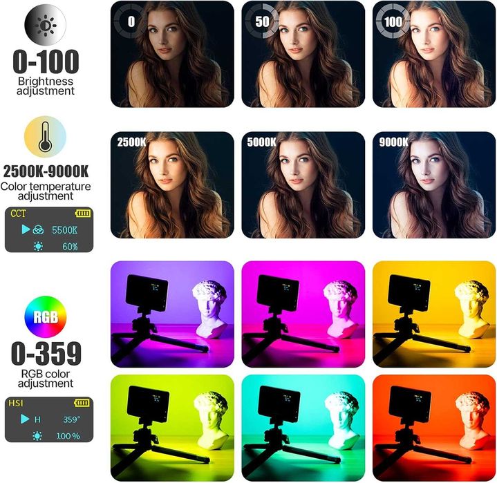 Преносимо RGB LED осветление VIJIM VL120 - За видео и снимки (Ново)